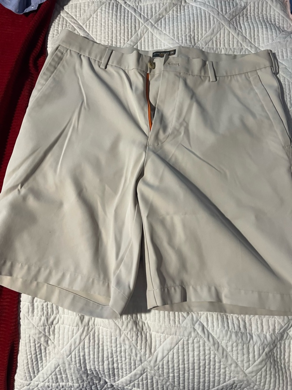 Peter Millar Men's Flat-Front Performance Shorts - Light Beige